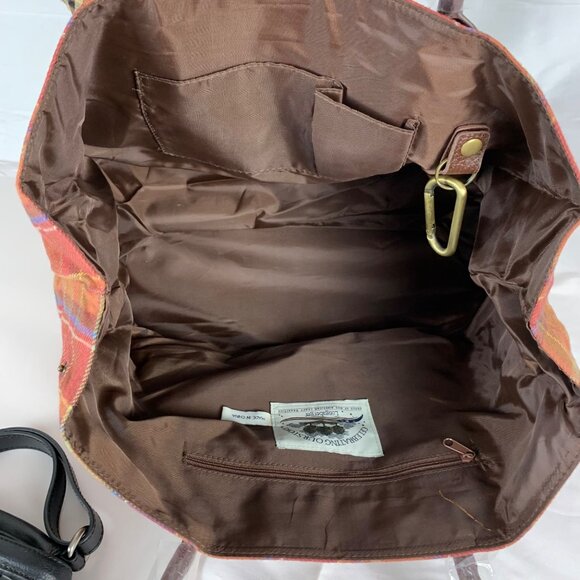 3 Longaberger, Plaid & Houndstooth Totes + Black Crossbody Woven Leather Signed - Picture 10 of 16